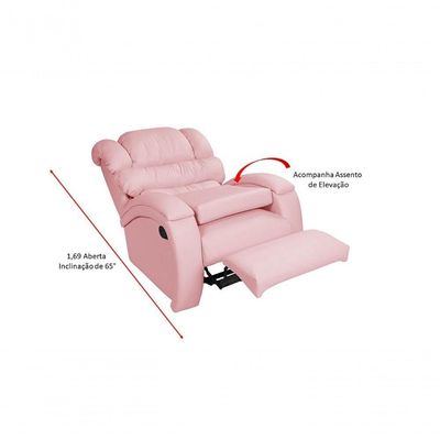 Poltrona Reclinável Imperial Zero Wall Amamentação Com Assento De Elevação Corano Rosa 309