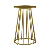 Base Cone Aço Carbono Para Tampo Madeira Ou Vidro Dourado