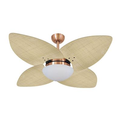 Ventilador De Teto Kovalski Cobre 4 Pés Palmae Natural 127V 110V