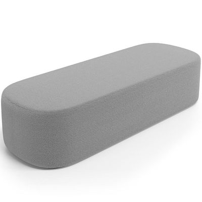 Puff Decorativo Orgânico Para Living Quarto 160cm Doha W01 Bouclê Cinza - Lyam Decor