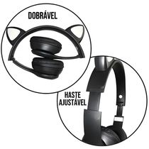 Cópia - Fone Bluetooth Orelha De Gato Led Colorido (preto)