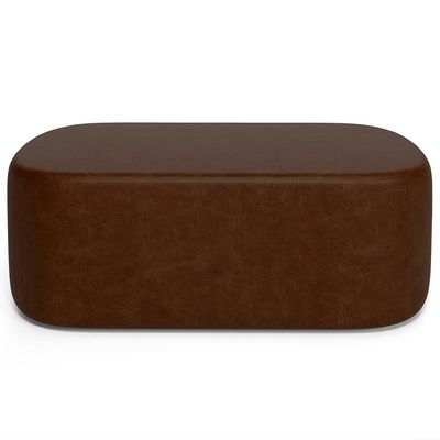 Kit 02 Puffs Decorativos Orgânicos Para Living Quarto 100cm Doha W01 Couríssimo Marrom - Lyam Decor