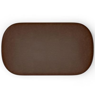 Kit 02 Puffs Decorativos Orgânicos Para Living Quarto 100cm Doha W01 Couríssimo Marrom - Lyam Decor