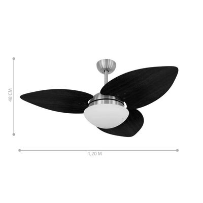 Ventilador De Teto Kovalski Bronze 3 Pás Palmae Branco 127V 110V