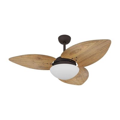 Ventilador De Teto Marrom 3 Pás Rádica Freijó 127V 110V