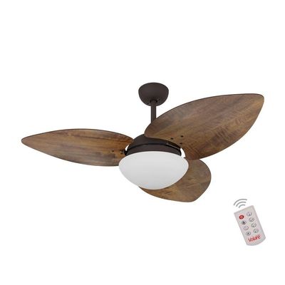 Ventilador De Teto Marrom 3 Pás Rádica Imbuia 127V 110V