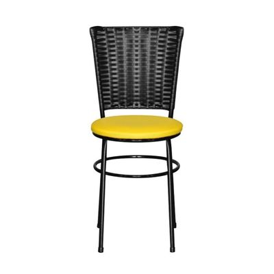 2 Cadeiras Para Mesa Preta Hawai Preto Cor:amarelo
