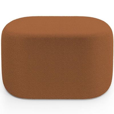 Puff Decorativo Orgânico Para Living Quarto 70cm Doha W01 Bouclê Terracota - Lyam Decor