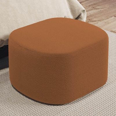 Puff Decorativo Orgânico Para Living Quarto 70cm Doha W01 Bouclê Terracota - Lyam Decor