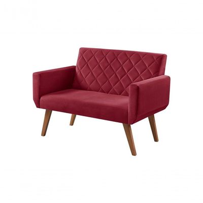 Poltrona Namoradeira 2 Lugares Anabelle Unidecor Bordô