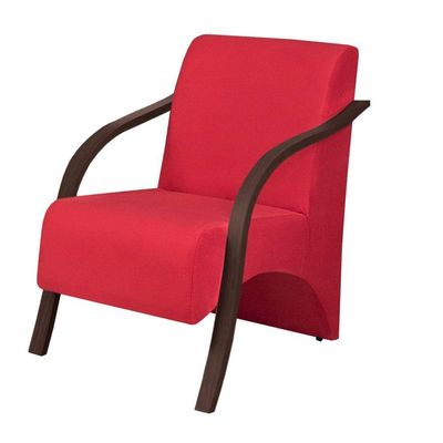 Poltrona Decorativa Vermelha Suede
