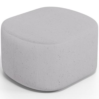 Kit 2 Puffs Decorativos Orgânico Para Living Quarto 70cm Doha W01 Linho Cinza - Lyam Decor