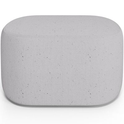 Kit 2 Puffs Decorativos Orgânico Para Living Quarto 70cm Doha W01 Linho Cinza - Lyam Decor