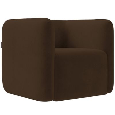 Kit 02 Poltronas Decorativas Para Sala De Estar Fixa Living Peônia K01 Veludo Marrom