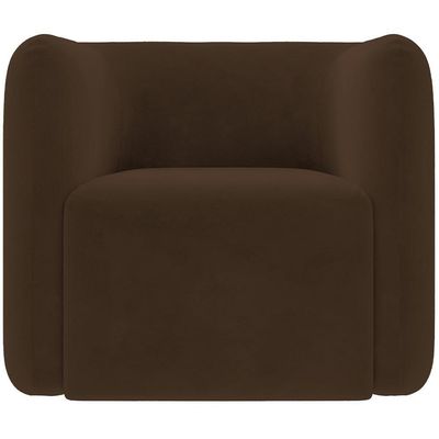 Kit 02 Poltronas Decorativas Para Sala De Estar Fixa Living Peônia K01 Veludo Marrom