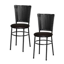2 Cadeiras Para Cozinha Preta Hawai Preto Cor:marrom