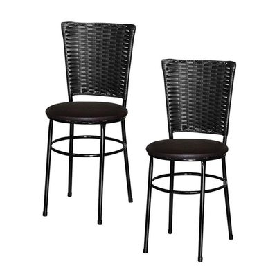 2 Cadeiras Para Cozinha Preta Hawai Preto Cor:marrom