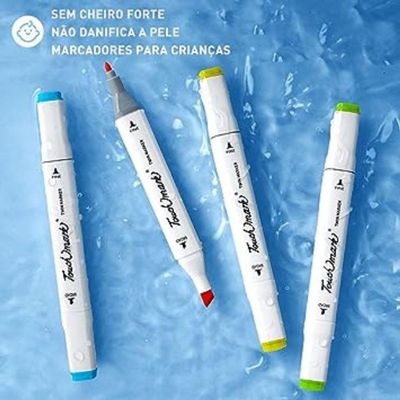 Conjunto De Canetas Marcador Permanente Ponta Dupla 80 Cores