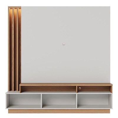 Estante Home Theater Humaitá Off White Matte Freijó Para Tv De 75 - Colibri Off White Matte Freijó