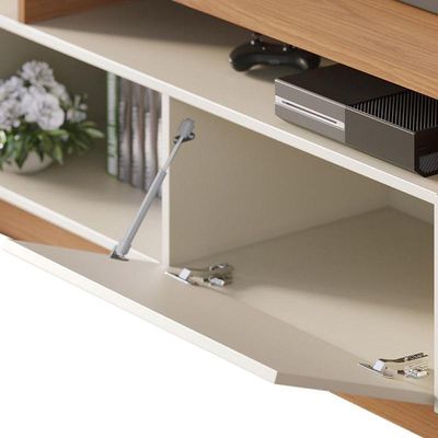 Estante Home Theater Humaitá Off White Matte Freijó Para Tv De 75 - Colibri Off White Matte Freijó