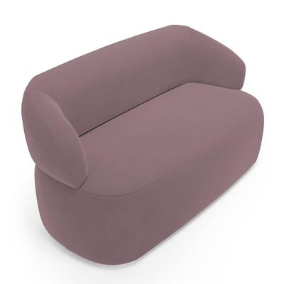 Kit 02 Poltronas Giratória E 01 Sofá Orgânico Glee 02 Lugares 140cm Veludo Rosê - Desk Design