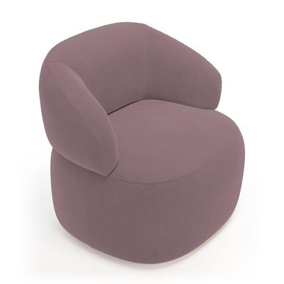 Kit 02 Poltronas Giratória E 01 Sofá Orgânico Glee 02 Lugares 140cm Veludo Rosê - Desk Design