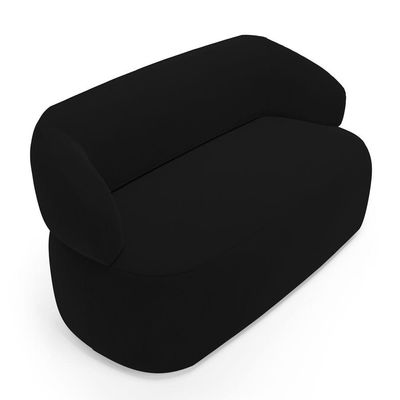 Kit Poltrona Giratória E Sofá Orgânico Living Glee 03 Lugares 170cm Veludo Preto - Desk Design