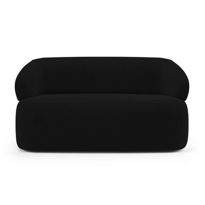 Kit Poltrona Giratória E Sofá Orgânico Living Glee 03 Lugares 170cm Veludo Preto - Desk Design