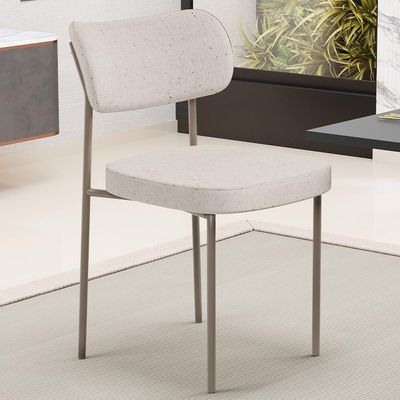 Cadeira Decorativa Sala De Jantar Melina Base Arena L02 Linho Cru - Lyam Decor