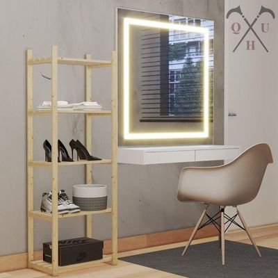 Combo Organizador De Livros Piramide Escada Madeira Pinus