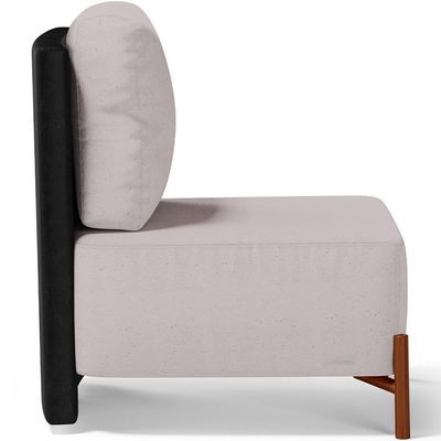 Kit 02 Poltronas Decorativas Sala De Estar Living Hungria L02 Couríssimo Preto Linho Bege - Lyam