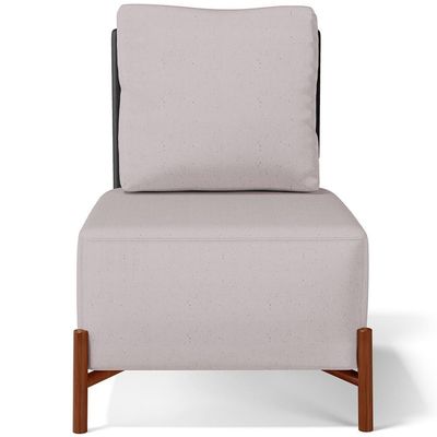 Kit 02 Poltronas Decorativas Sala De Estar Living Hungria L02 Couríssimo Preto Linho Bege - Lyam