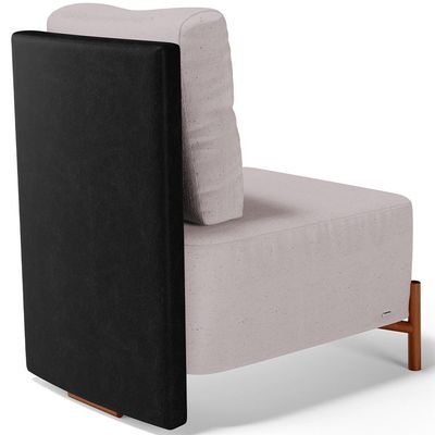 Kit 02 Poltronas Decorativas Sala De Estar Living Hungria L02 Couríssimo Preto Linho Bege - Lyam