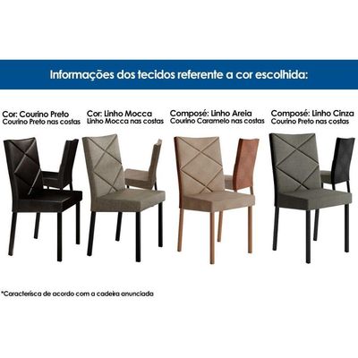 Cadeira Sala de Jantar 1737 Kit 2 Un Preto/Courino Preto - Carraro