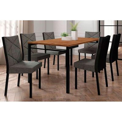 Cadeira Sala de Jantar 1737 Kit 2 Un Preto/Courino Preto - Carraro