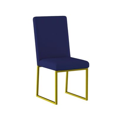 Kit 4 Cadeiras De Jantar Com Base De Ferro Dourado – Balaqui Cor:azul Marinho Azul Marinho