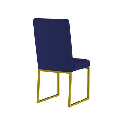 Kit 4 Cadeiras De Jantar Com Base De Ferro Dourado – Balaqui Cor:azul Marinho Azul Marinho
