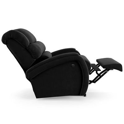 Poltrona Do Papai Sala De Cinema Reclinável Manchester Elétrica Usb Veludo Preto