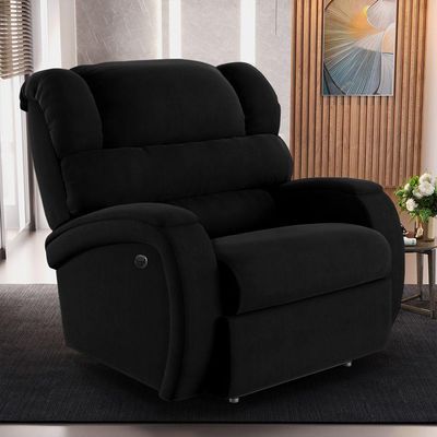 Poltrona Do Papai Sala De Cinema Reclinável Manchester Elétrica Usb Veludo Preto