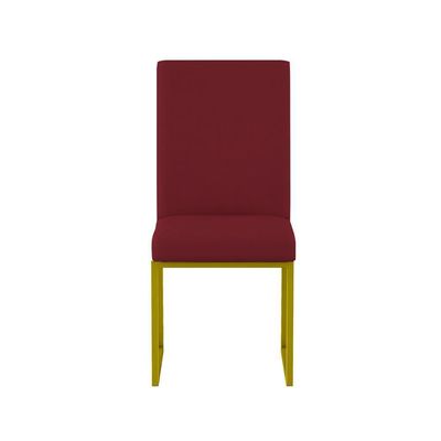 Kit 4 Cadeiras De Jantar Com Base De Ferro Dourado – Balaqui Cor:marsala Marsala