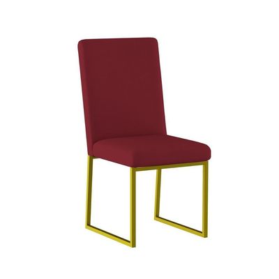 Kit 4 Cadeiras De Jantar Com Base De Ferro Dourado – Balaqui Cor:marsala Marsala