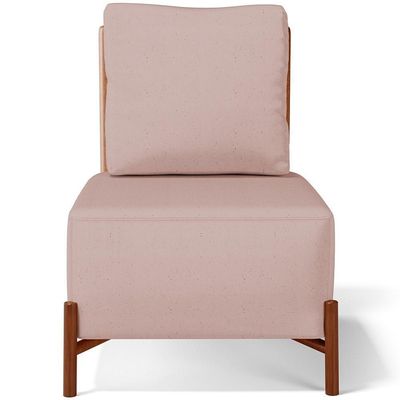 Kit 02 Poltronas Decorativas Sala De Estar Living Hungria L02 Couríssimo Camel Linho Rosê - Lyam