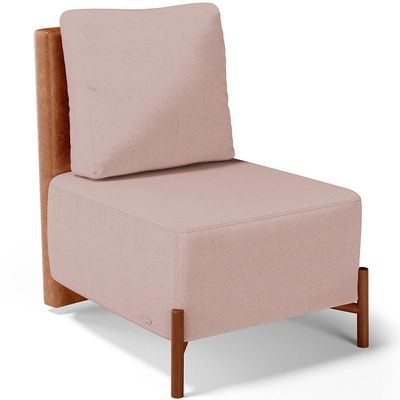 Kit 02 Poltronas Decorativas Sala De Estar Living Hungria L02 Couríssimo Camel Linho Rosê - Lyam
