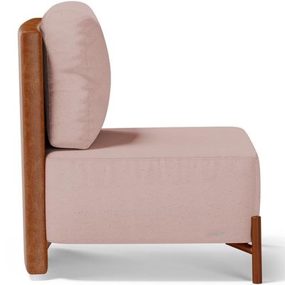 Kit 02 Poltronas Decorativas Sala De Estar Living Hungria L02 Couríssimo Camel Linho Rosê - Lyam