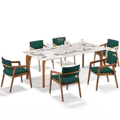 Kit 06 Cadeiras Para Sala De Jantar Estar Living Giorgia B04 Bouclê Verde - Lyam Decor