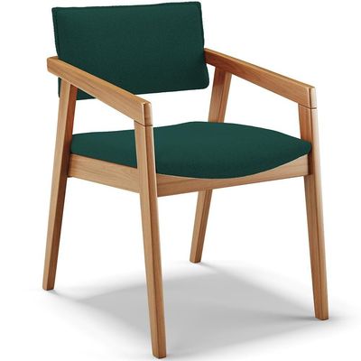 Kit 06 Cadeiras Para Sala De Jantar Estar Living Giorgia B04 Bouclê Verde - Lyam Decor