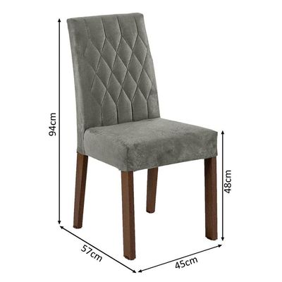 Conjunto Sala Jantar Mesa Madeira 6 Cadeiras Rustic