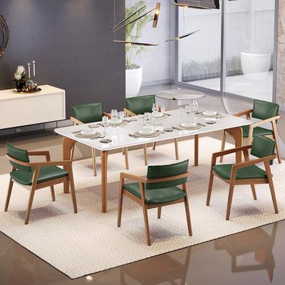 Kit 06 Cadeiras Para Sala De Jantar Estar Living Giorgia B04 Couríssimo Verde Musgo - Lyam Decor