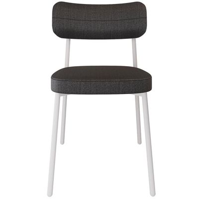 Cadeira Estofada Para Sala De Jantar Astrid Branco C01 Linho Preto - Lyam Decor