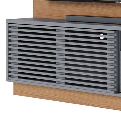 Estante Home Theater Campeche Freijó Cinza Fosco Para Tv De 70 - Colibri Freijó Cinza